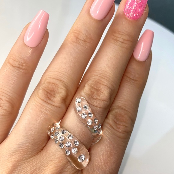 Acrylic Crystal Ring Embellished With Genuine“Crystal Stone Elements, New! - Picture 6 of 12